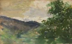 Paesaggio. Effetto pioggia by Francesco Vinea, oil on tavoletta, offered May 2021