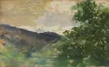 Francesco Vinea, Paesaggio. Effetto pioggia, oil on tavoletta