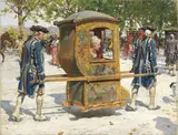 Raffaello Sorbi, La portantina, 1918, oil on canvas