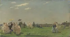 Emma Ciardi, Convegno mattutino, oil on canvas