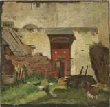 Giovanni Fattori, La porta rossa (Cortile rustico)