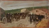 Militari in sosta by Giovanni Fattori, 1890, oil on tavoletta, offered May 2021