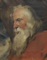 Hans Temple, Ritratto di vecchio alla Rubens, oil on canvas