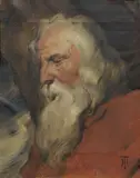 Hans Temple, Ritratto di vecchio alla Rubens, oil on canvas