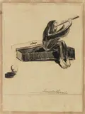 Illustrazione per le «Fole» di Enrico Pea by Lorenzo Viani, 1909, charcoal on paper, offered Dec 2020