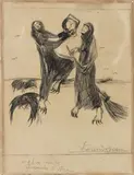 Illustrazione per le «Fole» di Enrico Pea by Lorenzo Viani, 1909, charcoal on paper, offered Dec 2020