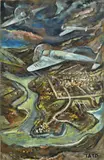 Tato, Sorvolando il mare, lago di Sabaudia, 1940, oil on canvas
