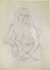 Jean Metzinger, Femme nue, pencil on paper