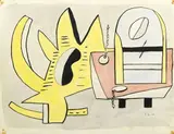 Fernand Léger, Le coq jaune, 1948, gouache on paper