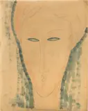 Amedeo Modigliani, Testa di donna, 1915, pencil and watercolour on paper