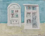 Massimo Campigli, Cabine al mare, 1966, oil on canvas