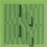 Alberto Biasi, Rilievo 4 S5, 1970, screenprint on card