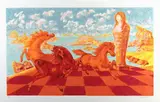 Aligi Sassu, Cavalli, lithograph a colori