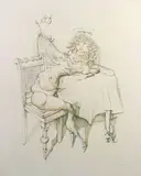 Hans Bellmer, Le déjeuner de la poupée, etching
