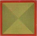 Alberto Biasi, Progetto S1, dinamica visiva in verde su fondo rosso, 1970, doppia screenprint on pvc trasparente and card