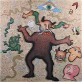 Enrico Baj, La piccola Apocalisse, 1978, collage and mixed media on panel