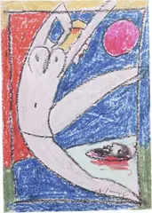 Franco Rognoni, Salomè, pastel on paper applicata on canvas