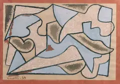 Composizione by Arturo Ciacelli, 1959, tempera on paper, offered Dec 2020