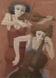 Remo Squillantini, Concertino, 1977, oil on canvas board