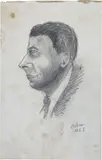 Ritratto dell'attore Silvani by Ottone Rosai, 1925, pencil on paper, offered Dec 2020
