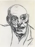 Ottone Rosai, Ritratto, 1954, charcoal on paper