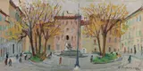 Piazza Santo Spirito by Rodolfo Marma, 1984, oil on canvas, offered Dec 2020