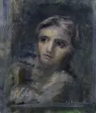 Ugo Capocchini, Luisa, oil on canvas board