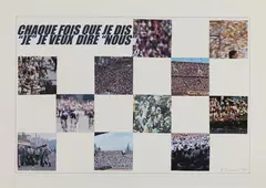 Eugenio Miccini, Chaque fois que je dis "je" je veux dire "nous", 1997, collage on card