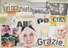 Lamberto Pignotti, Un'occhiata speciale alla poesia, 2005, collage on cardboard