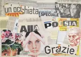 Lamberto Pignotti, Un'occhiata speciale alla poesia, 2005, collage on cardboard