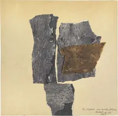 Senza titolo by Roberto Crippa, 1963, collage and sughero on paper, offered Dec 2020