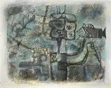 Ibrahim Kodra, Pesca nel Tirreno, 1960, oil on canvas