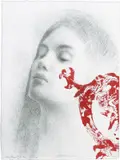 Omar Galliani, Lontano da Xian, 2009, charcoal and tempera on paper