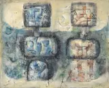 Ibrahim Kodra, Pesca subacquea, oil on canvas