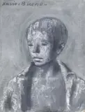 Xavier Bueno, Ragazzo, 1965, oil on canvas board
