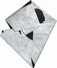 Cesare Berlingeri, Argenteo piegato, 2012, mixed media on canvas piegata