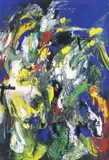 Soly Cissé, Danser dans le bleu, 2014, acrylic on canvas