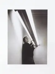 Gianfranco Gorgoni, Dan Flavin, New York, fotografia in bianco and nero on card