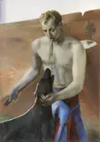 Lino Frongia, La commedia della sete, 2002, oil on canvas