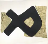 Conrad Marca-Relli, Ribet negra, collage and mixed media on card