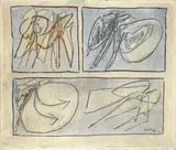 Achille Perilli, L'allegro mondo, 1965, oil on canvas
