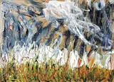 Mario Schifano, Senza titolo, 1984, enamel and acrylic on paper applicata on canvas