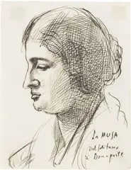 La Musa del solitario di Bonaparte by Achille Funi, inchiostro on paper, offered Oct 2020