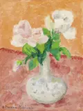 Adriana Pincherle, Fiori, oil on cardboard