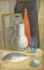 Francesco De Rocchi, La bottiglia rossa, 1937, oil on compensato