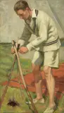 Il campeggiatore (Autoritratto) by Charles H. H. Burleigh, oil on canvas, offered Oct 2020