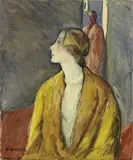 Giovanni Costetti, La domanda, 1928, oil on cardboard applicato on panel