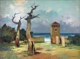 Ardenza d'inverno by Renato Natali, oil on compensato, offered Oct 2020