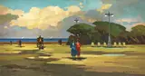 La Rotonda di Ardenza by Renato Natali, oil on compensato, offered Oct 2020