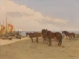 Giovanni Lomi, Sosta di cavalli sul lungomare di Trieste